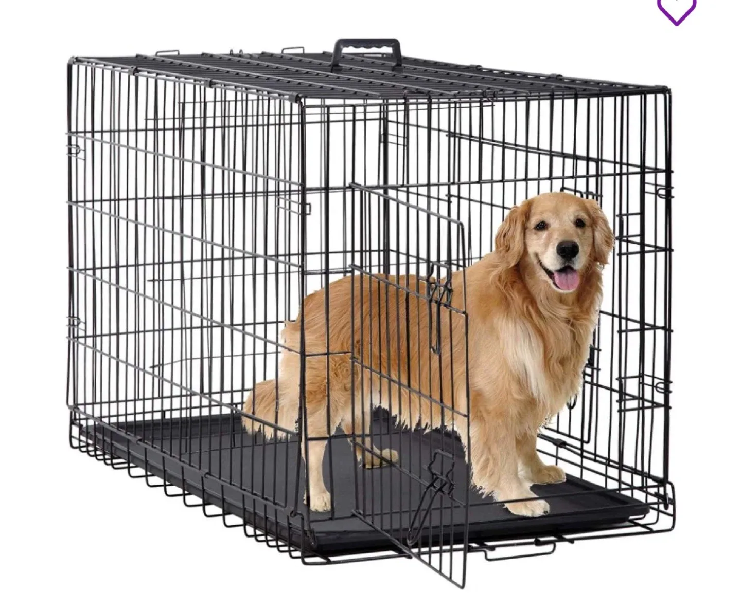New! 48 Inch Dog Crate - Large, Folding, Metal Wire image indicator(2)