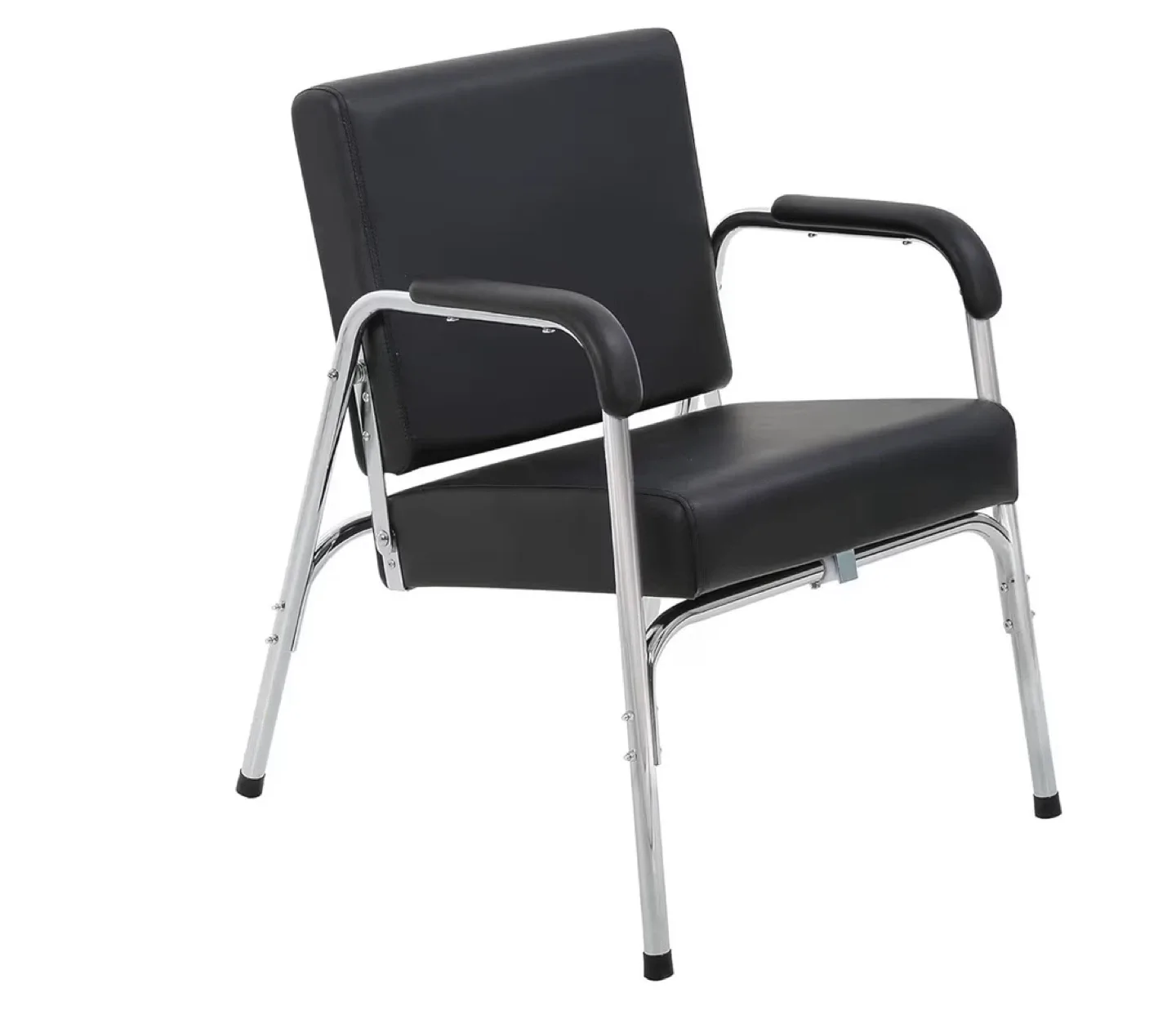 New! Black Salon Chair with Chrome Frame