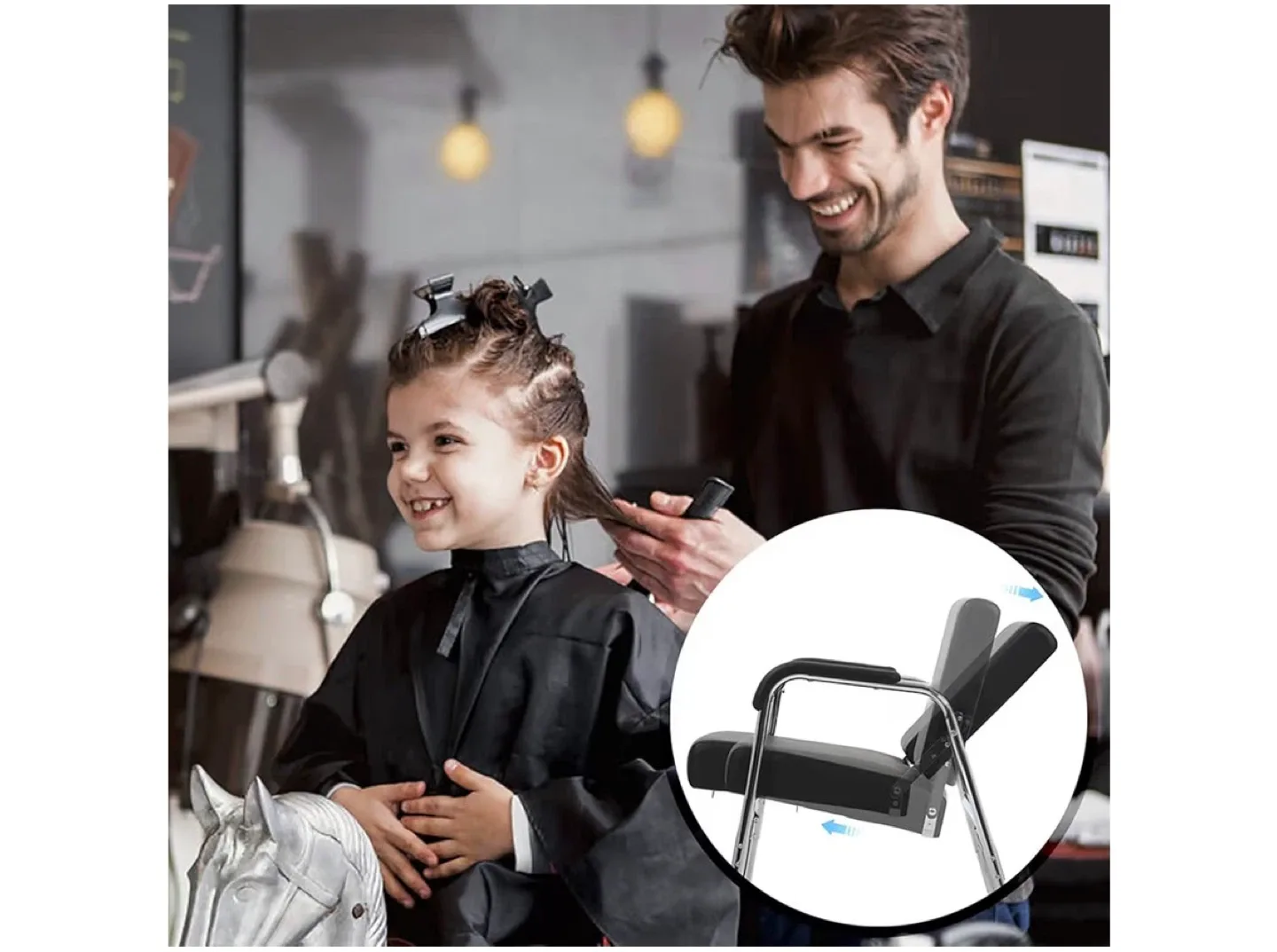 New! Black Salon Chair with Chrome Frame image indicator(3)