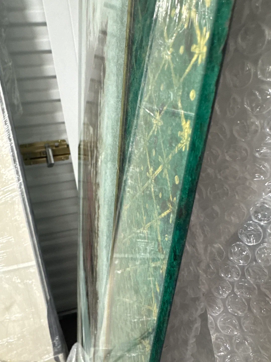 Decorative Glass Wall Panel with Cranes and People image indicator(3)