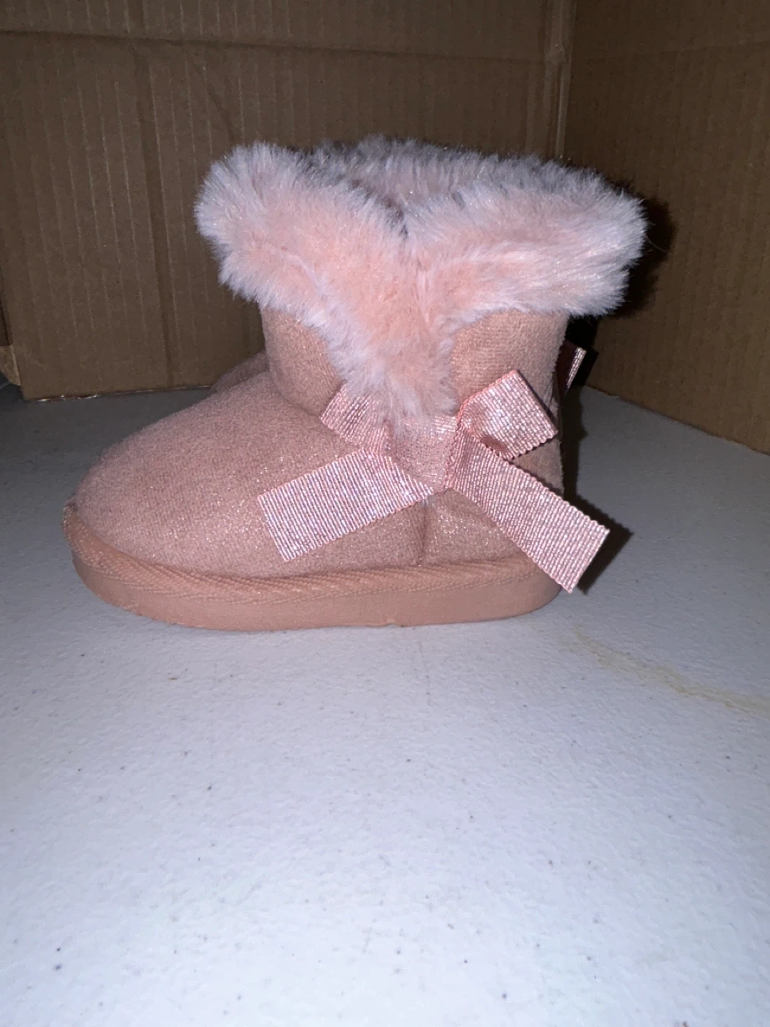 Pink Glitter Baby Boots - Size 4 - photo 2