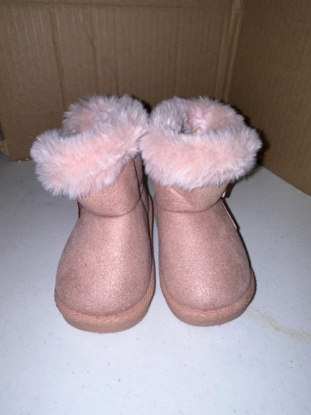 Pink Glitter Baby Boots - Size 4