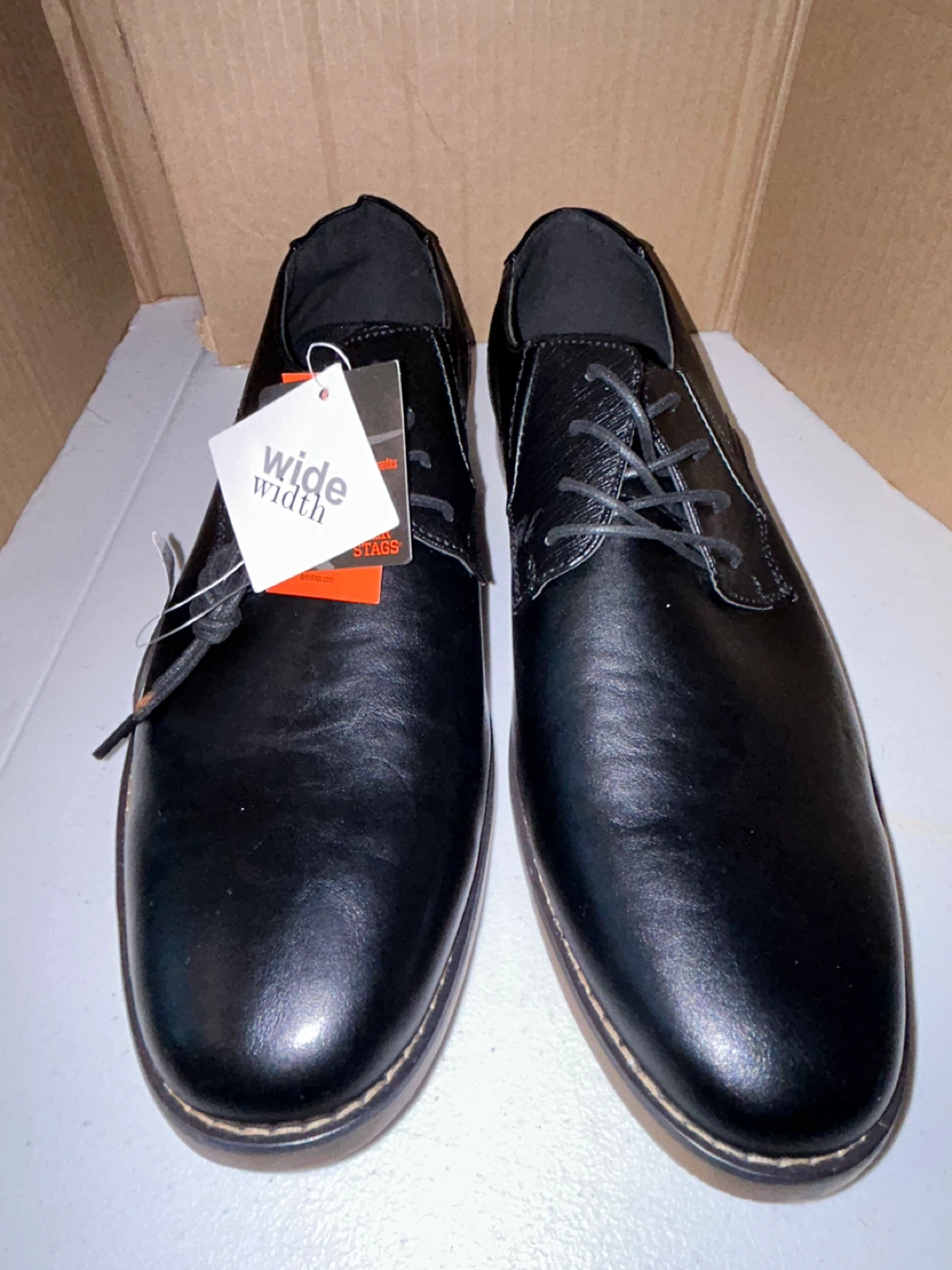 Stags Matthew Black Leather Dress Shoes - Size 14W - photo 4