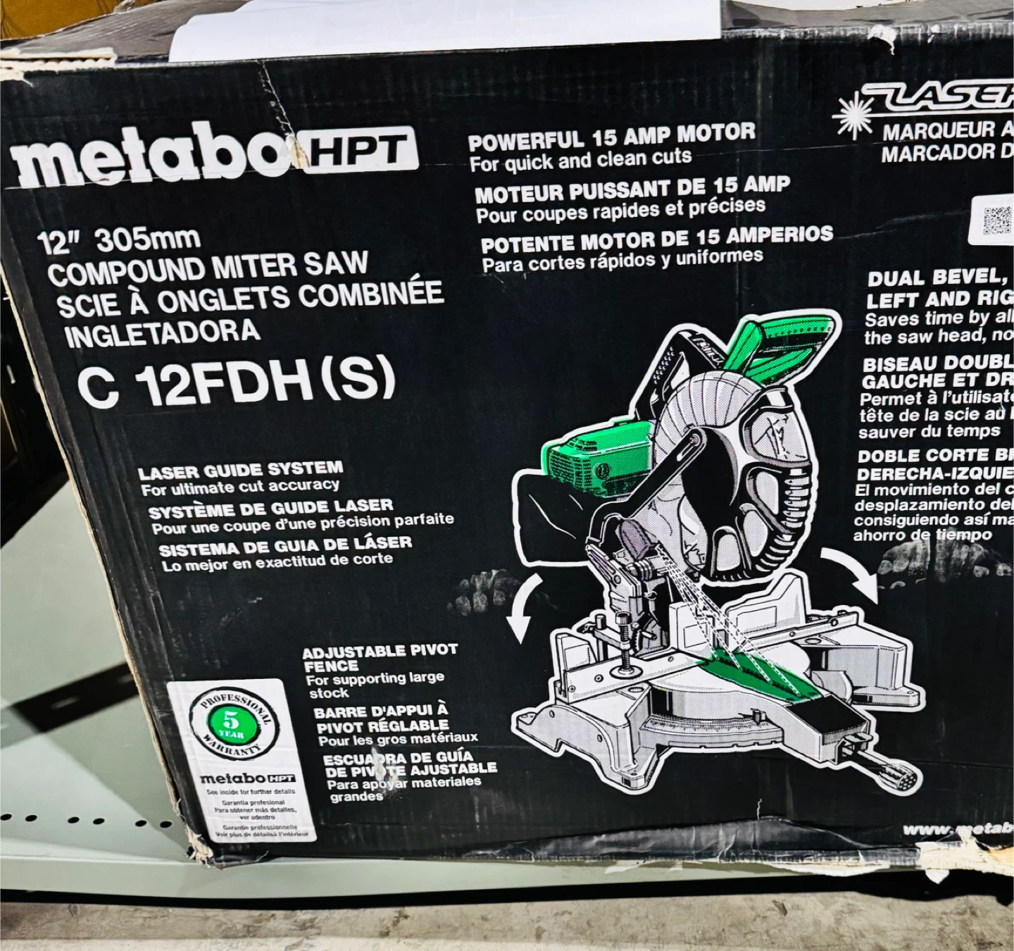Metabo HPT 12-in Dual Compound Mitre Saw - photo 2
