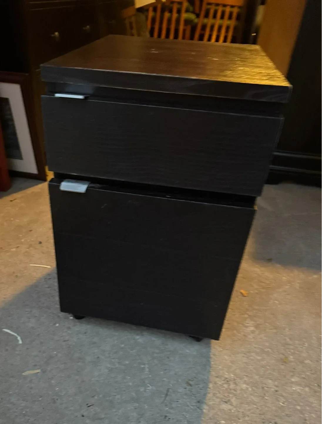 Black 2-Drawer Rolling Filing Cabinet - with wheels
