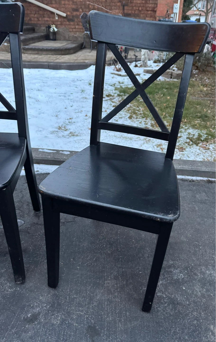 Ikea Black Cross Back Dining Chairs - Set of 2 - photo 2