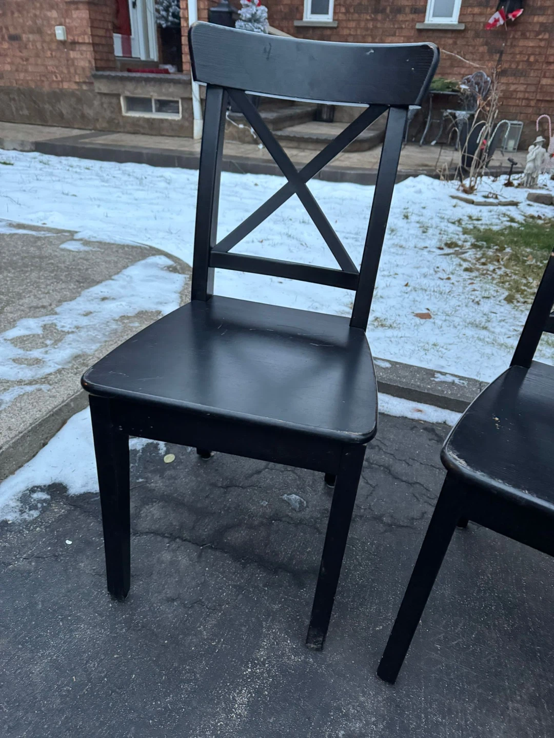 Ikea Black Cross Back Dining Chairs - Set of 2 - photo 3