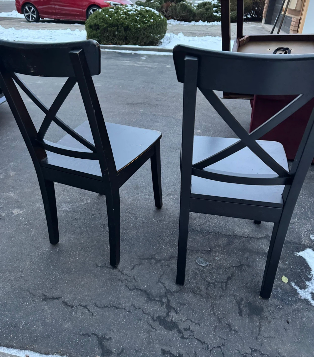 Ikea Black Cross Back Dining Chairs - Set of 2 - photo 4