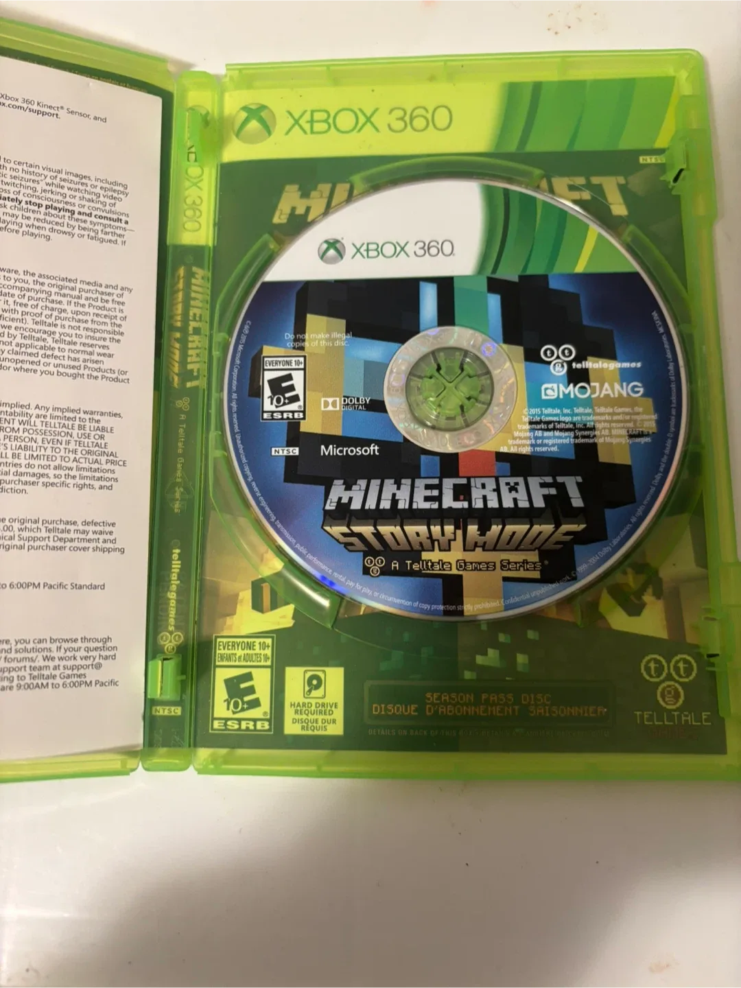 Xbox 360 Minecraft Story Mode Game