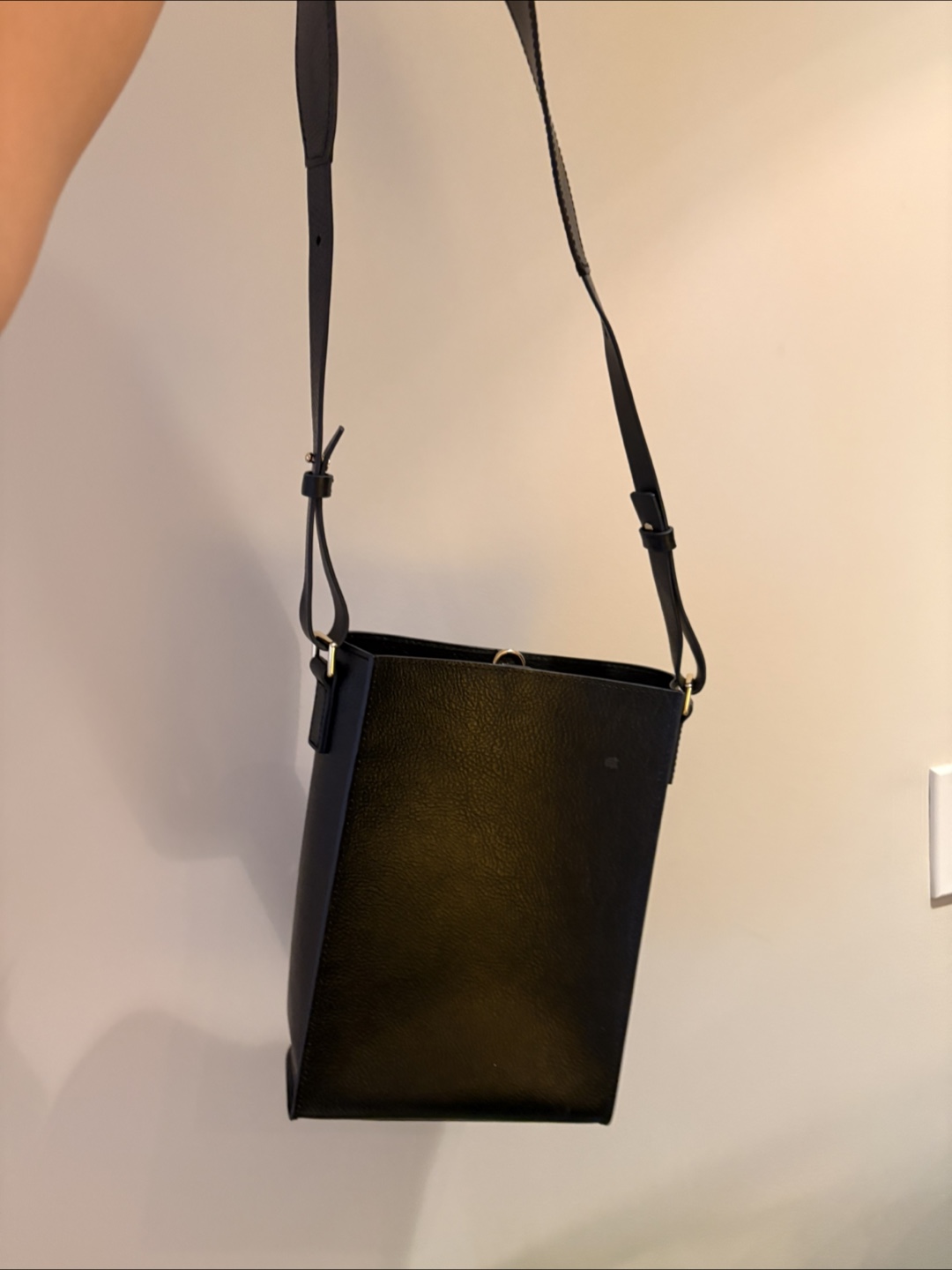 Uniqlo x Jill sander collaboration Black Leather Shoulder Bag