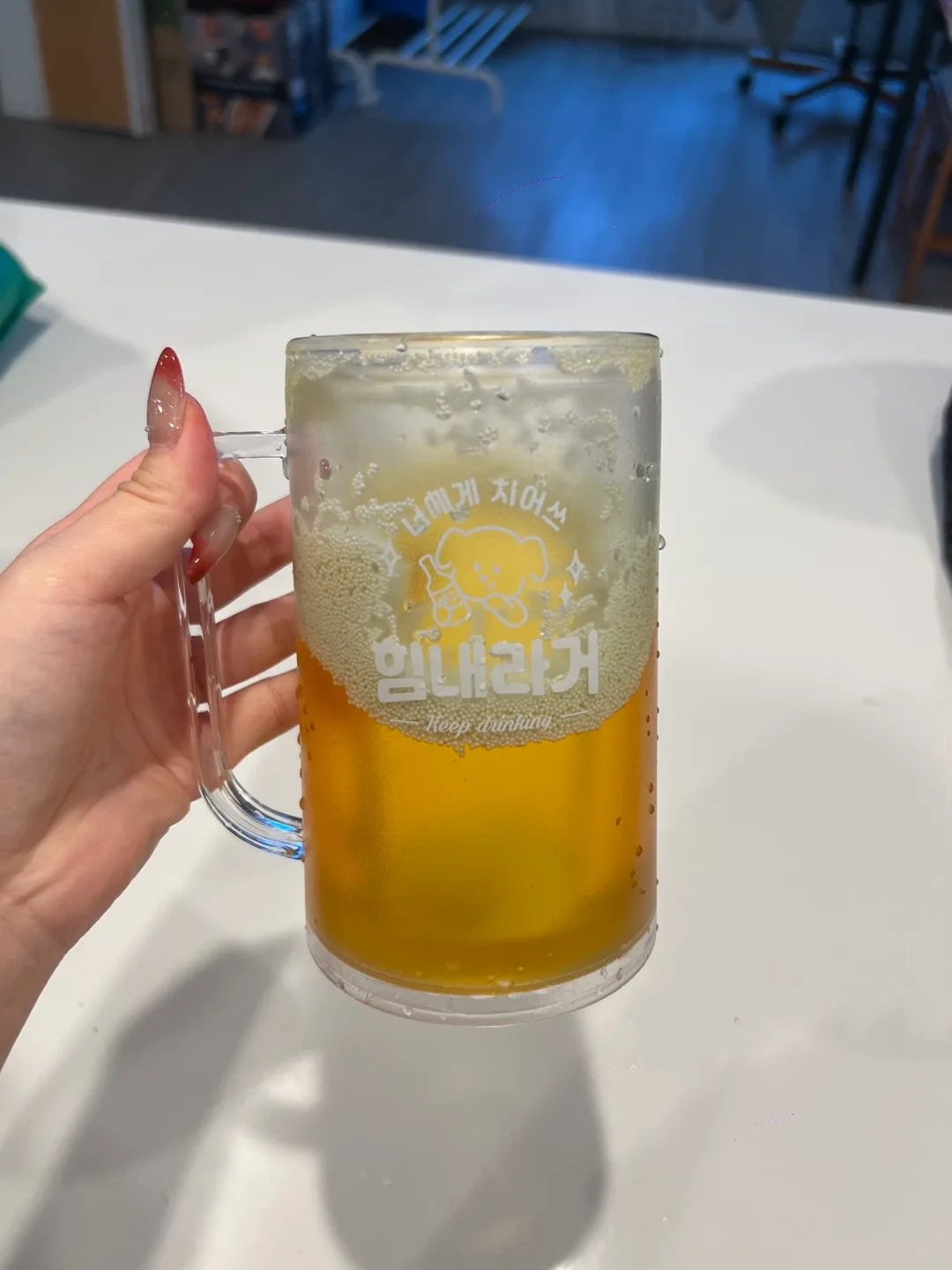 Beer Mug with 'Keep Drinking' Slogan