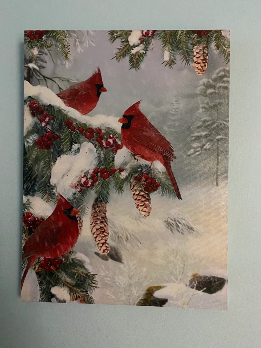 Cardinal Winter Scene Canvas Print