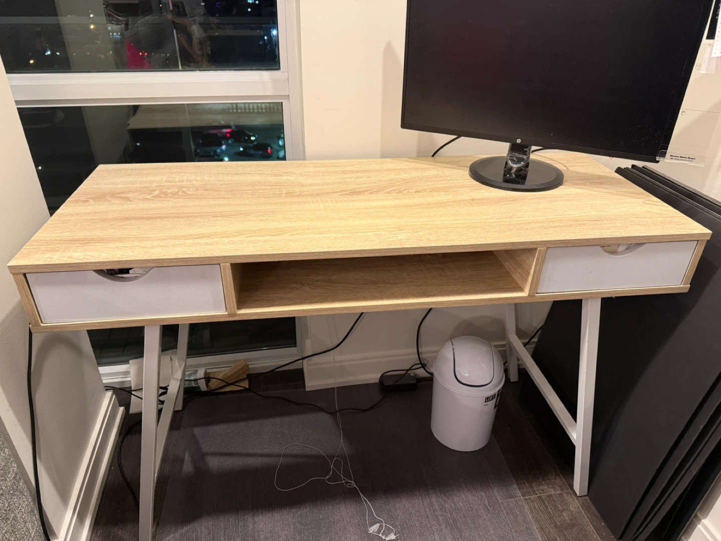 Wood and White Desk