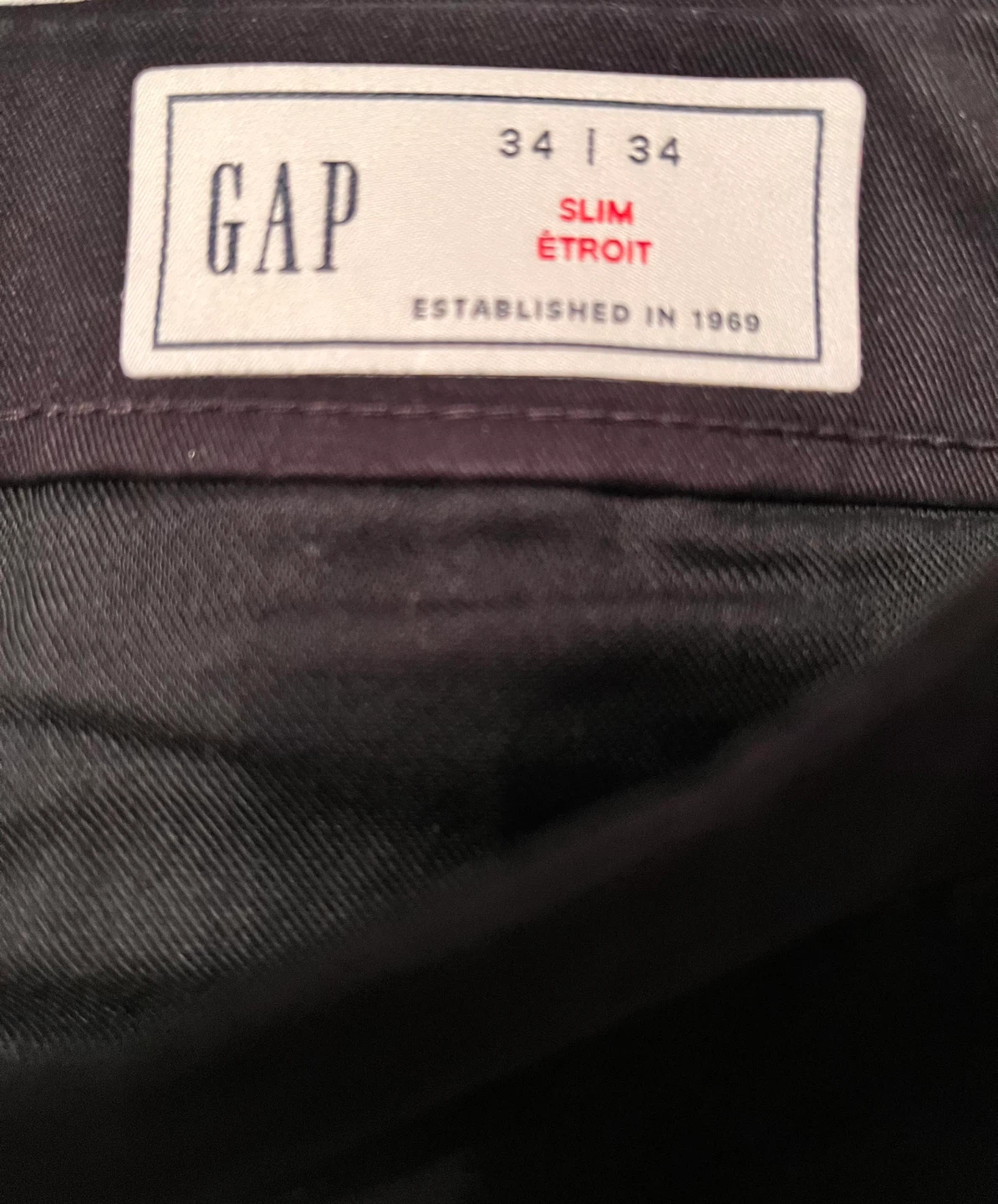 Men’s GAP Slim Black Pants - Size 34/34 - photo 3