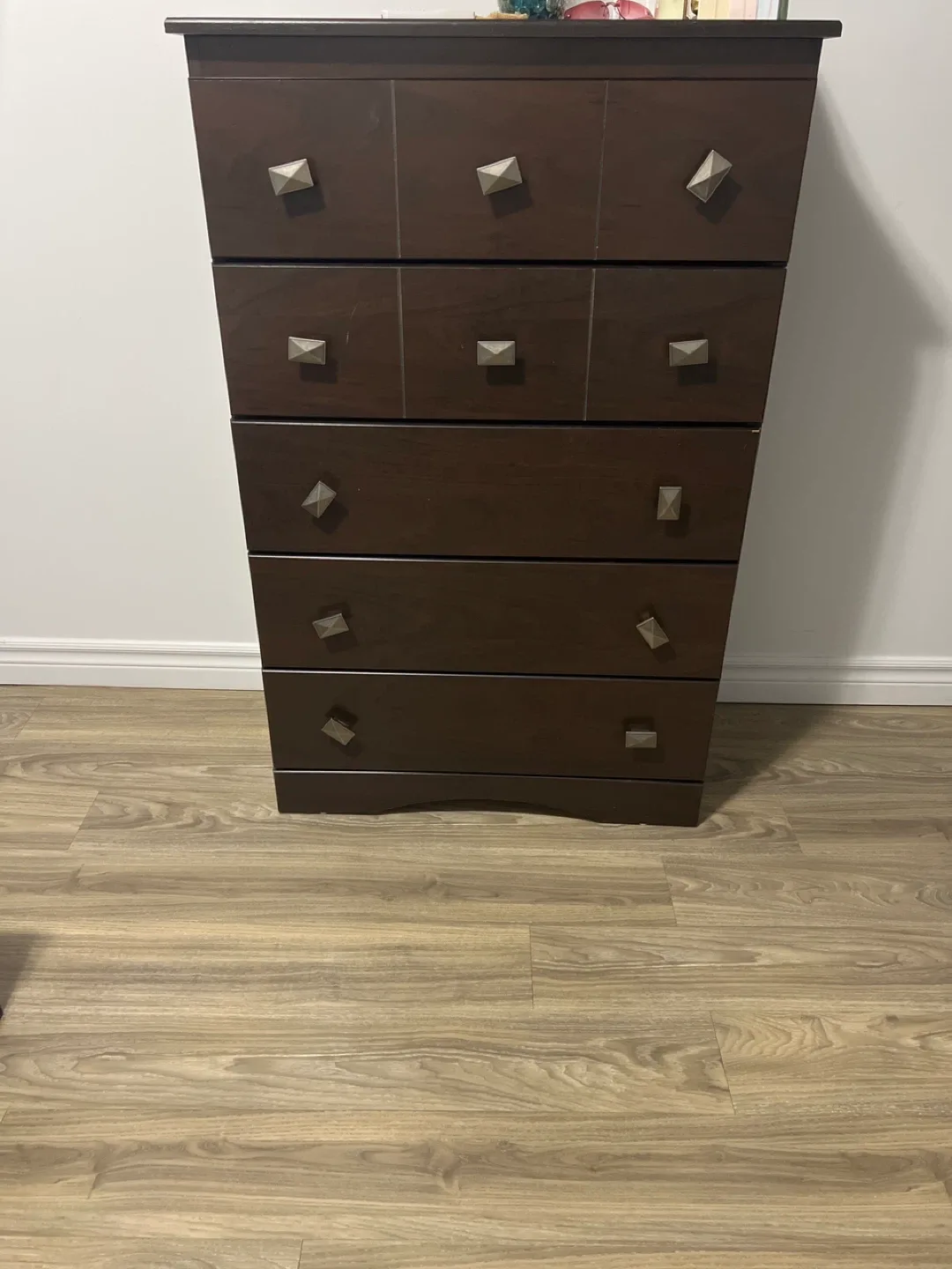 Dark Brown Wood Chest of Drawers
