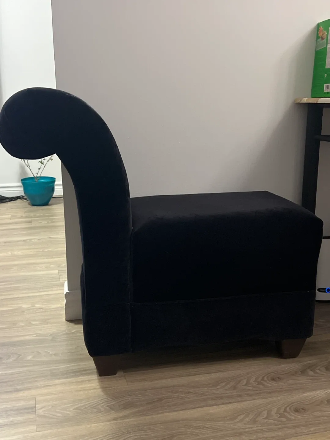 Black Velvet Chaise Lounge Seat image indicator(2)