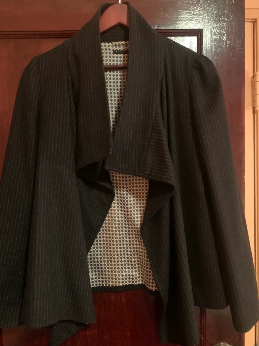 Sisley Pinstripe Cape Jacket