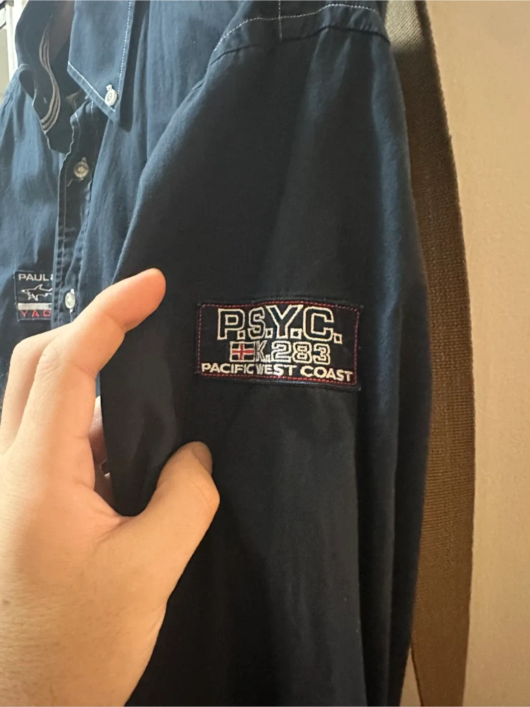 #Cleanout Paul & Shark Navy Blue Button-Down Shirt Large image indicator(5)