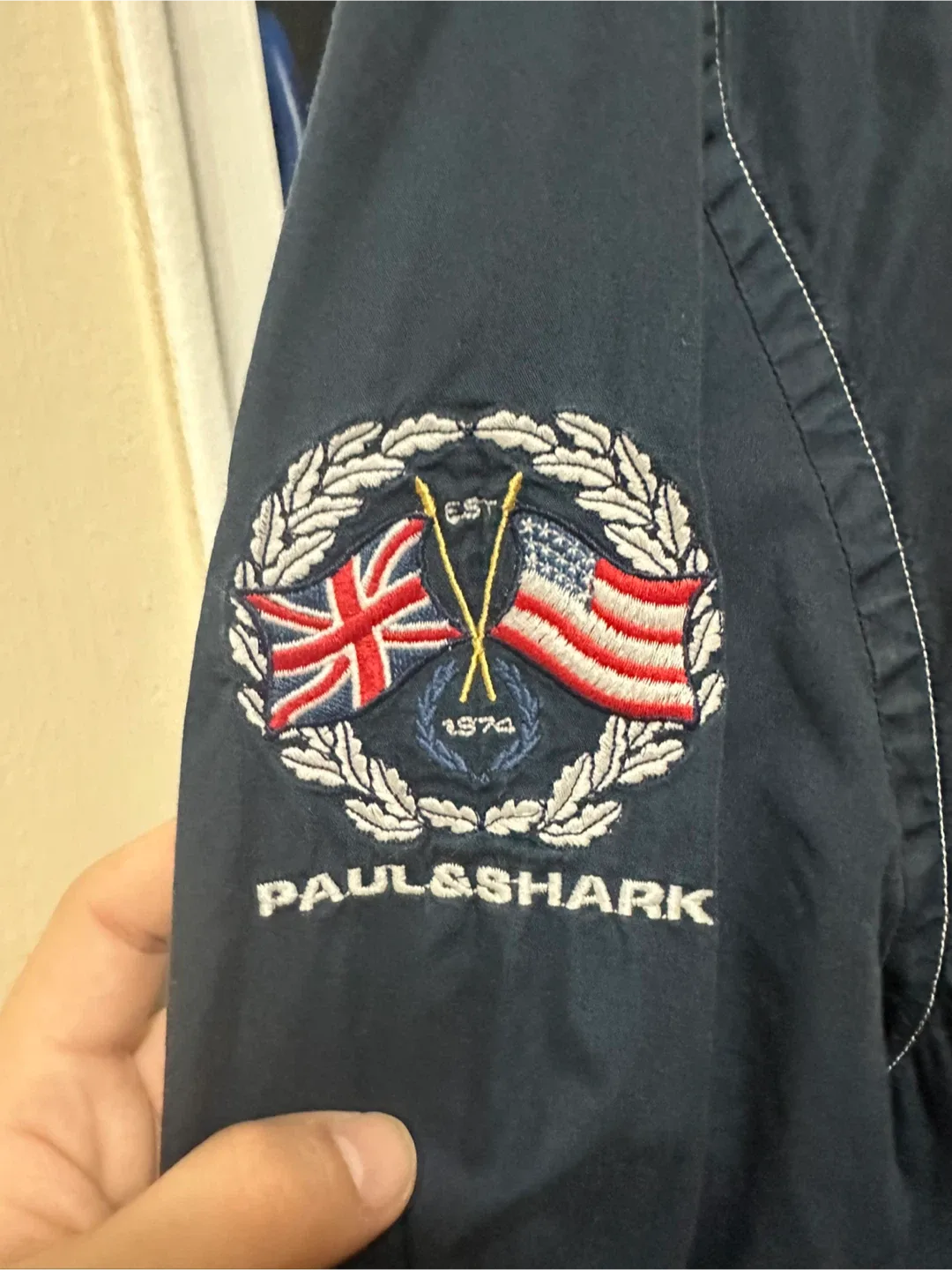 #Cleanout Paul & Shark Navy Blue Button-Down Shirt Large image indicator(4)