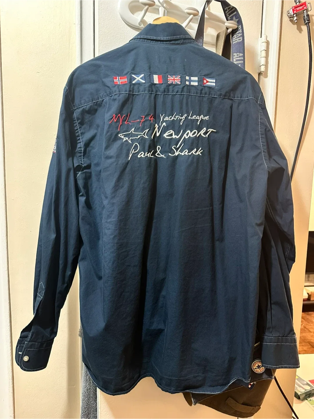 #Cleanout Paul & Shark Navy Blue Button-Down Shirt Large image indicator(6)