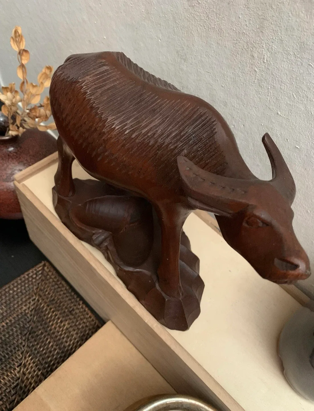 #🎁idea•Wooden Water Buffalo Statue image indicator(2)