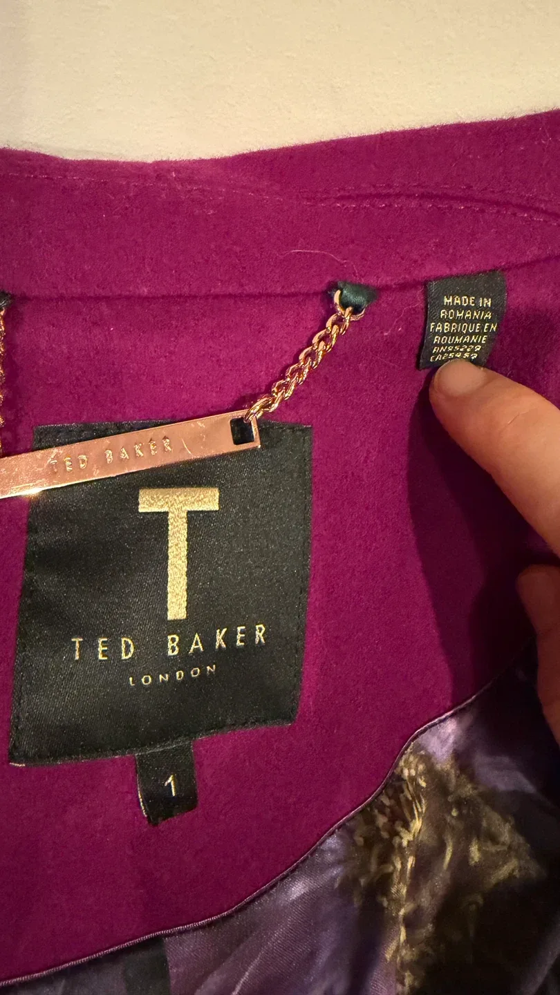 Ted Baker London Purple Wool Blend Coat Size 1 image indicator(2)