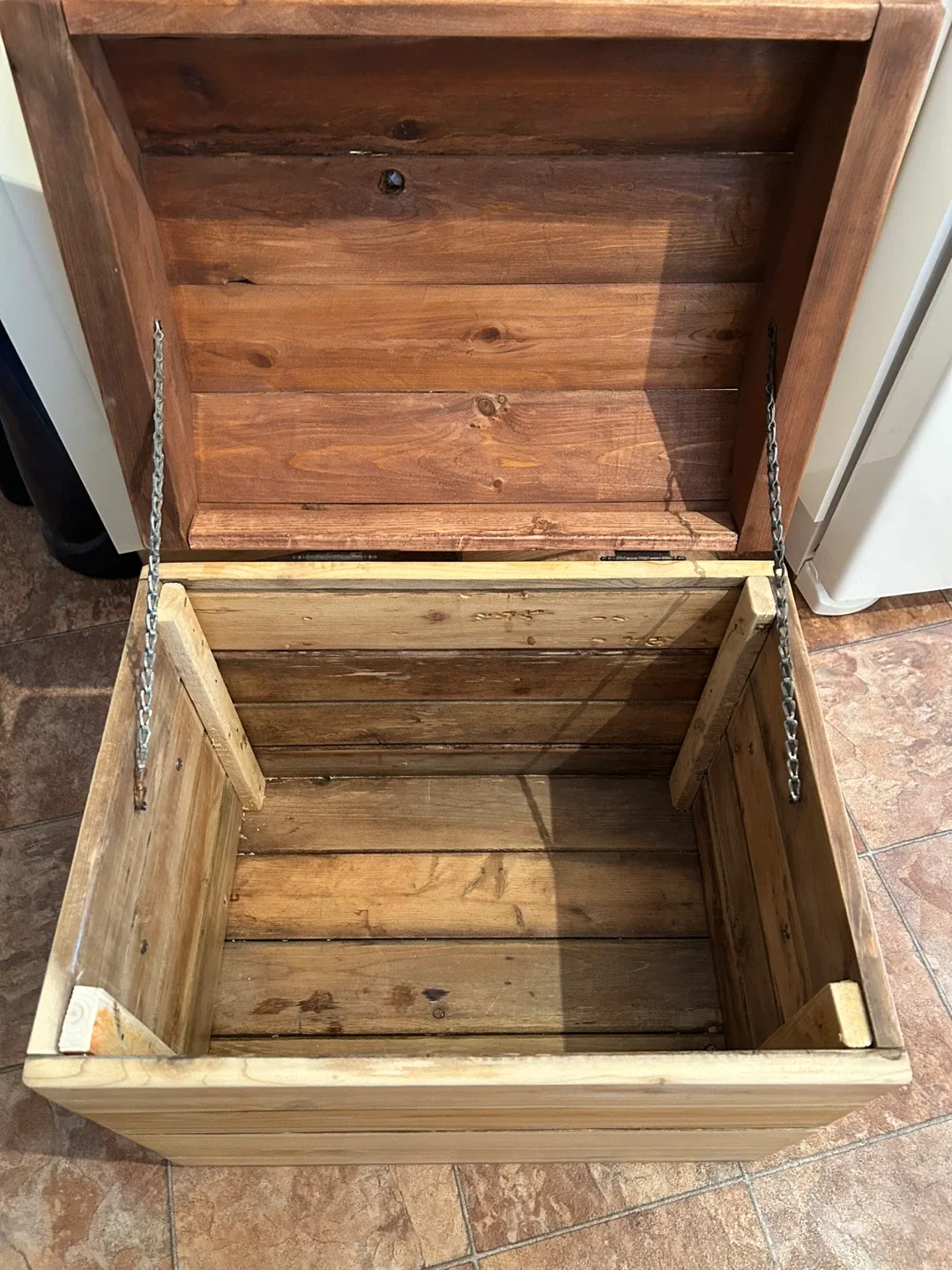 Wooden  cedar Storage Chest with Train Design image indicator(2)