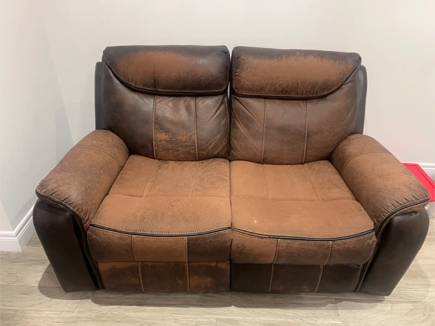 Brown Leather Loveseat Recliner