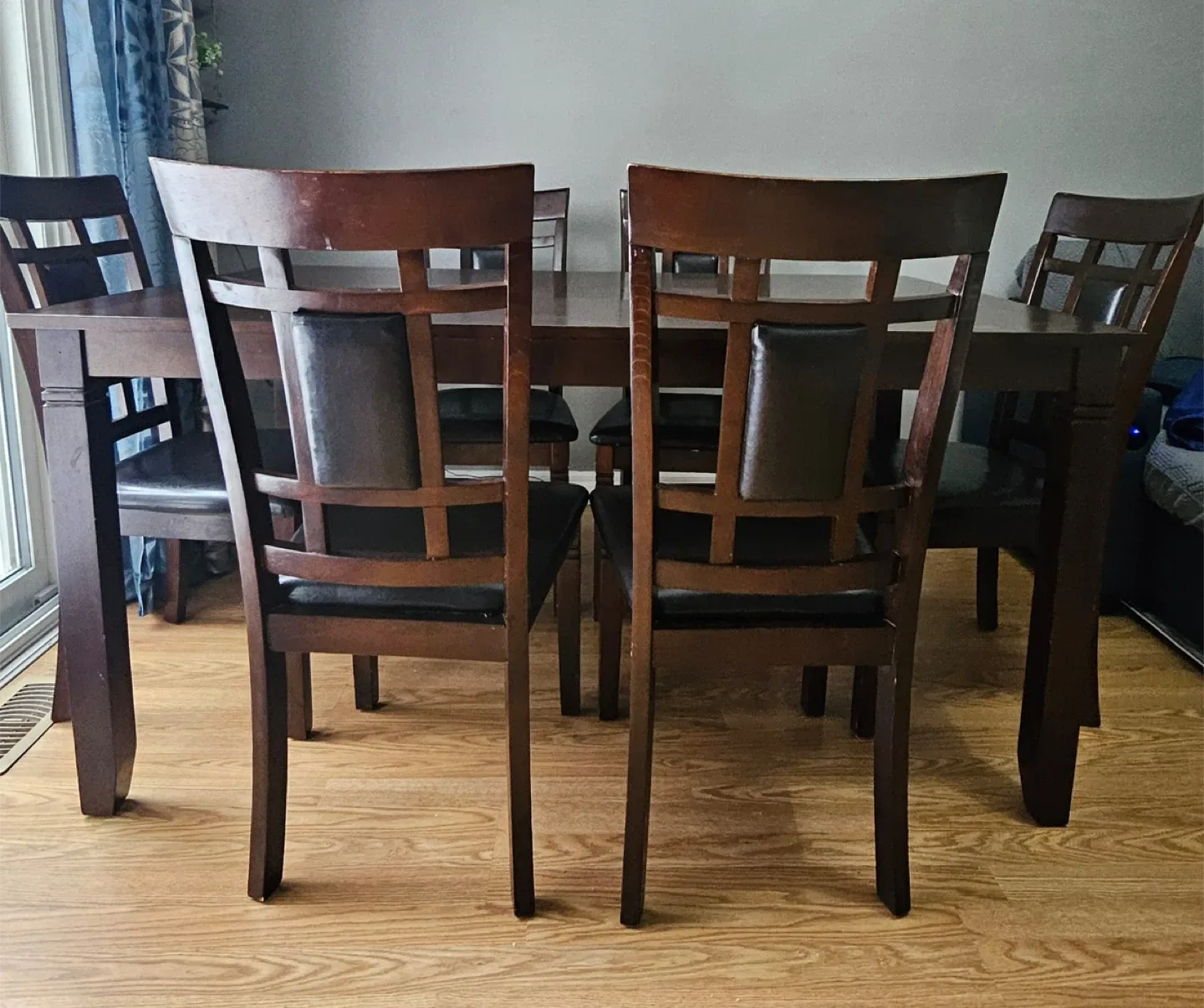 Dining Table with 6 Chairs - Brown Wood image indicator(2)
