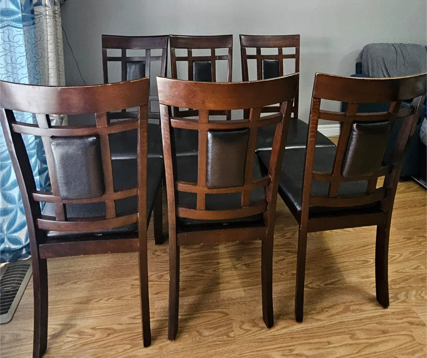 Dining Table with 6 Chairs - Brown Wood image indicator(3)