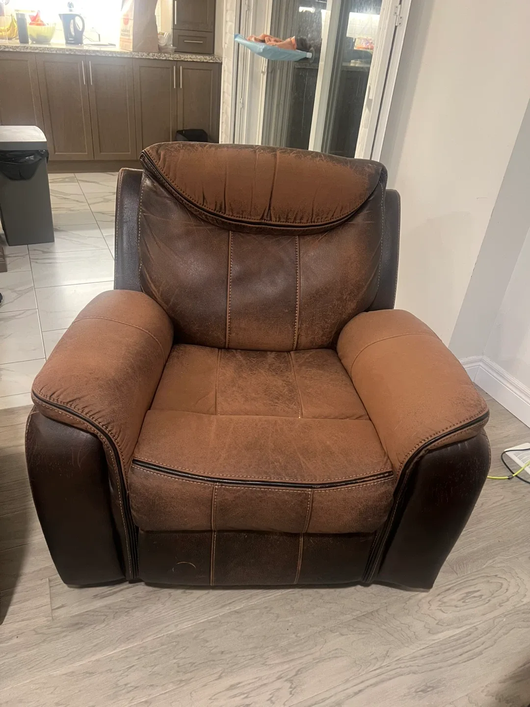 Brown Leather Recliner Chair