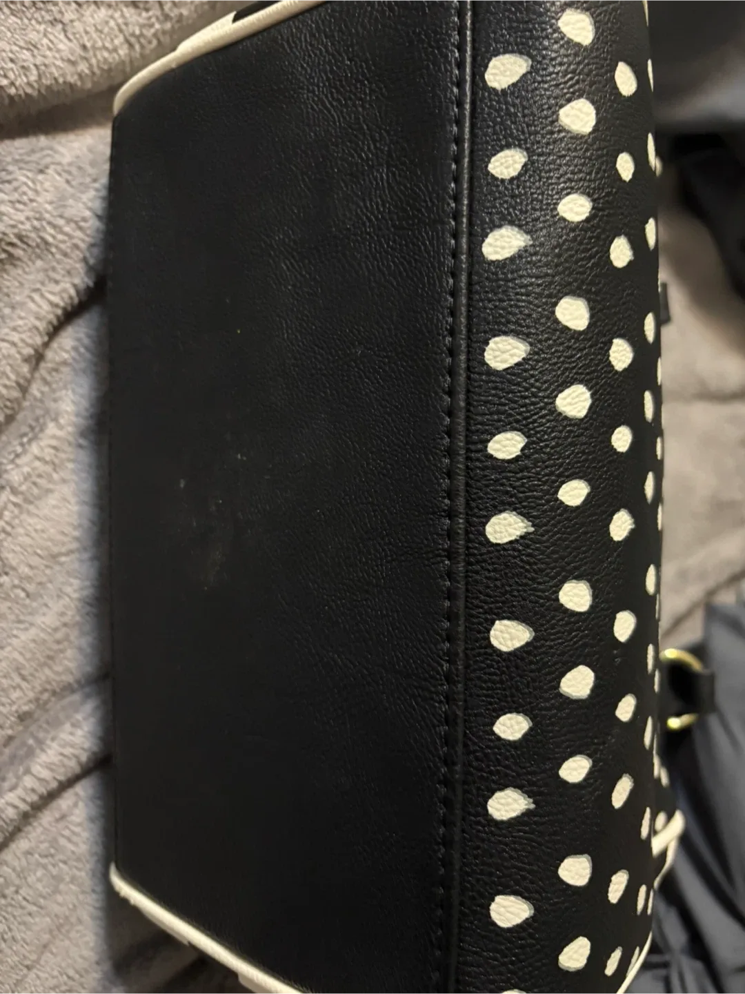 Betsey Johnson Black & White Polka Dot Satchel image indicator(5)