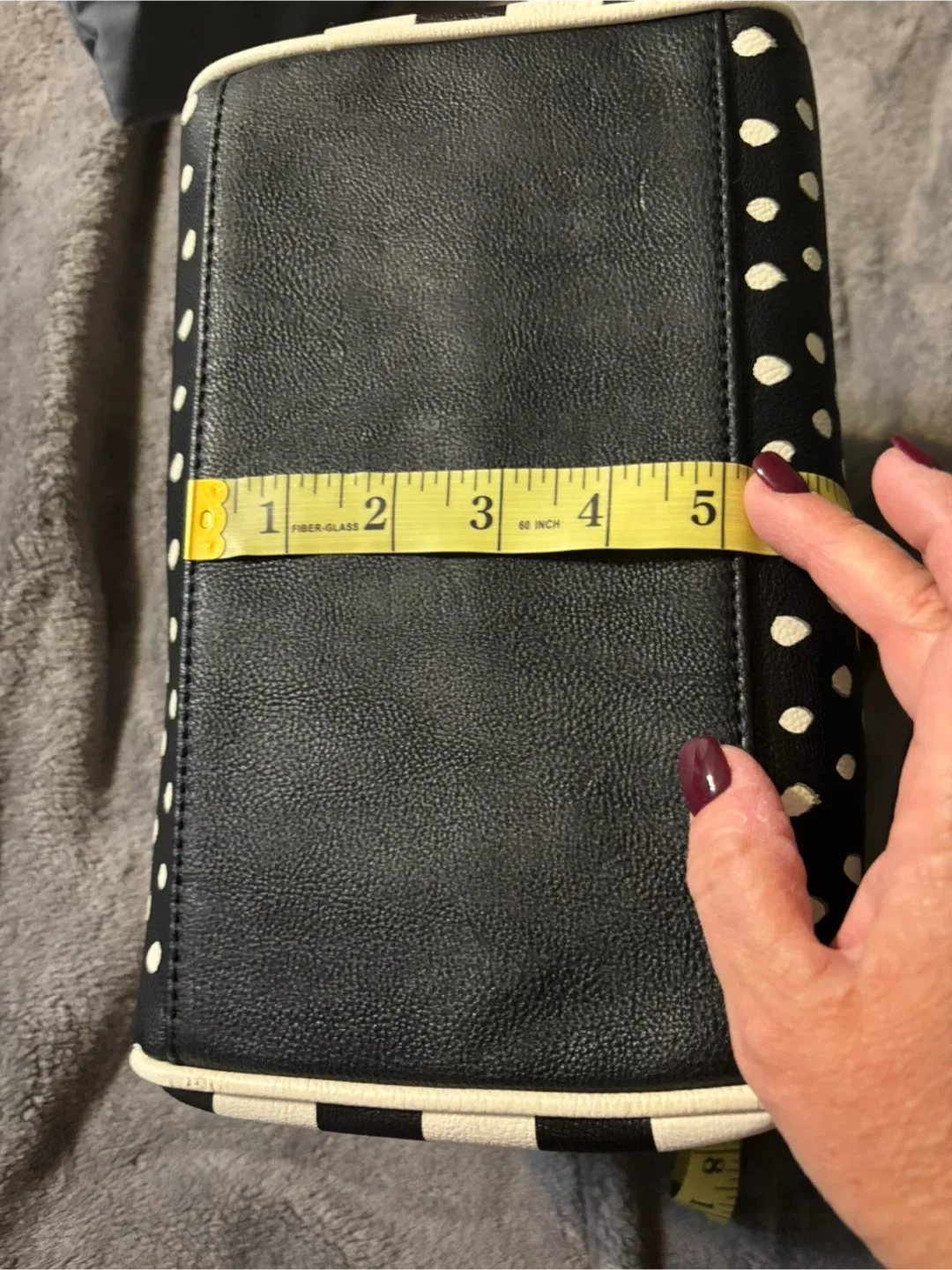 Betsey Johnson Black & White Polka Dot Satchel image indicator(6)