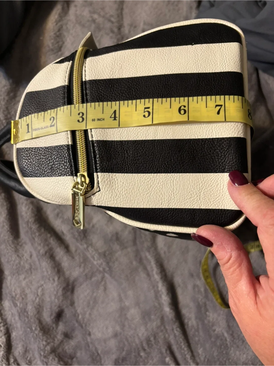 Betsey Johnson Black & White Polka Dot Satchel image indicator(8)