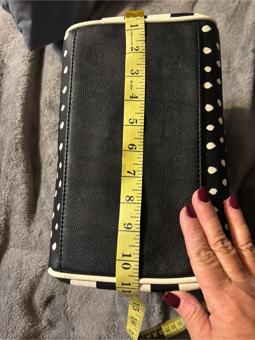 Betsey Johnson Black & White Polka Dot Satchel image indicator(9)