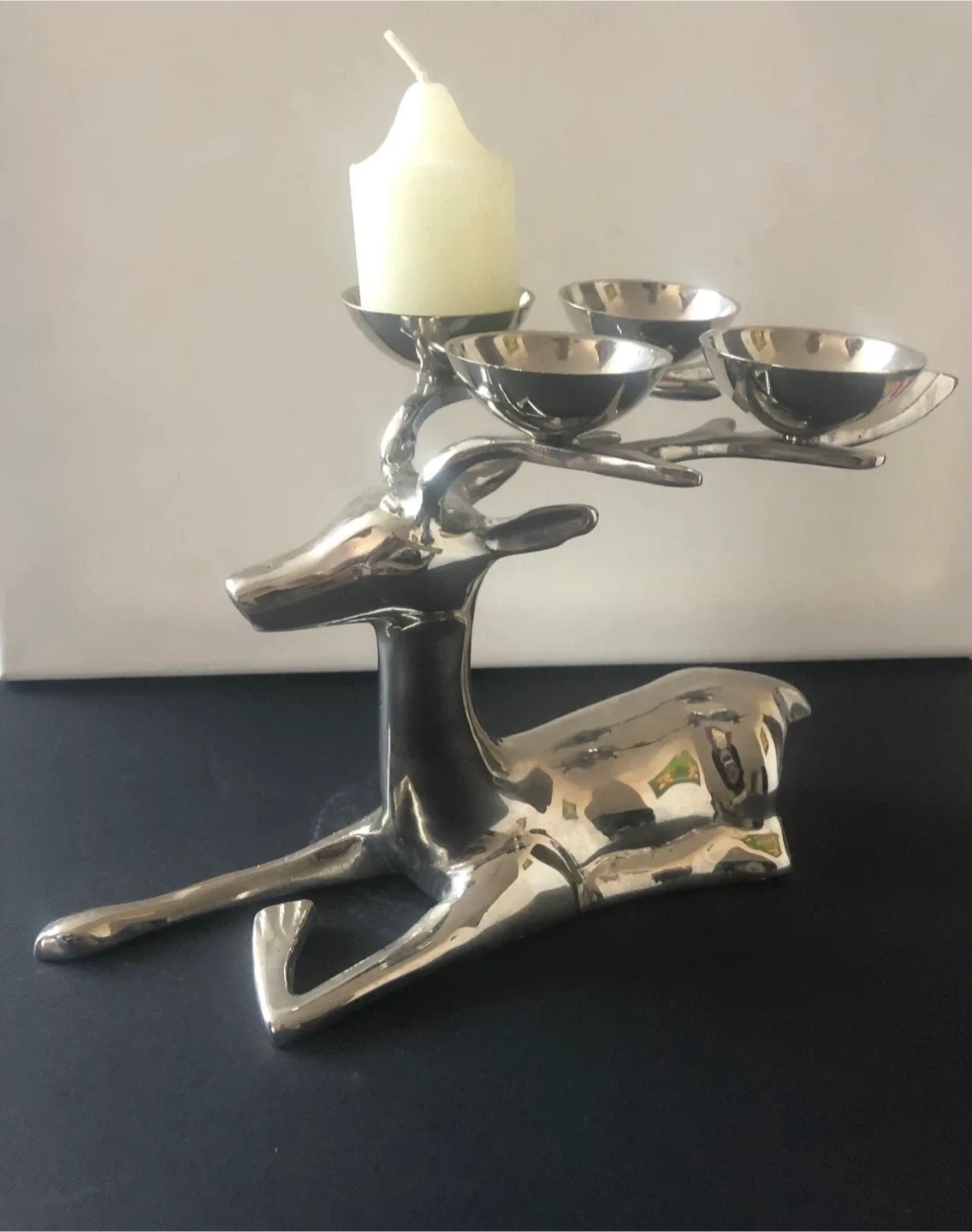Reindeer Silver Plated Candle Holder