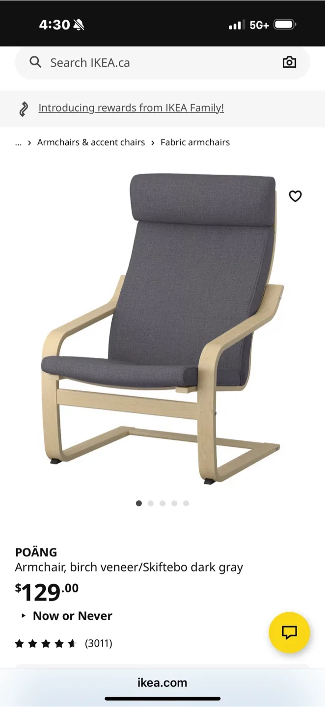 IKEA POÄNG Armchair - Birch Veneer/Skiftebo Dark Gray image indicator(2)