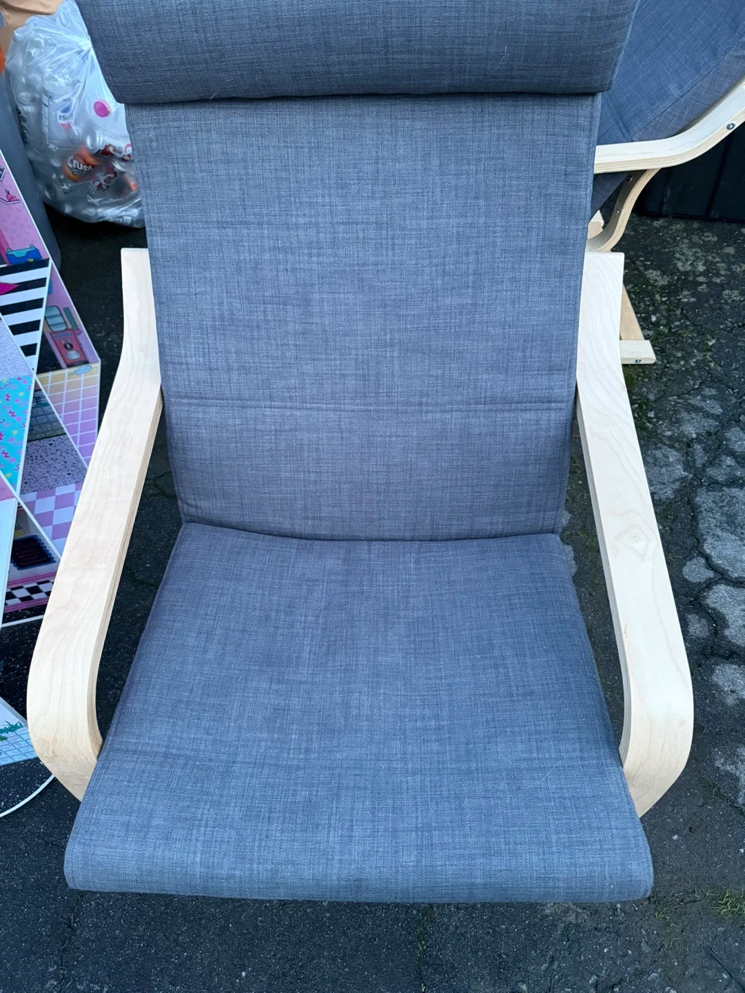 IKEA POÄNG Armchair - Birch Veneer/Skiftebo Dark Gray image indicator(3)