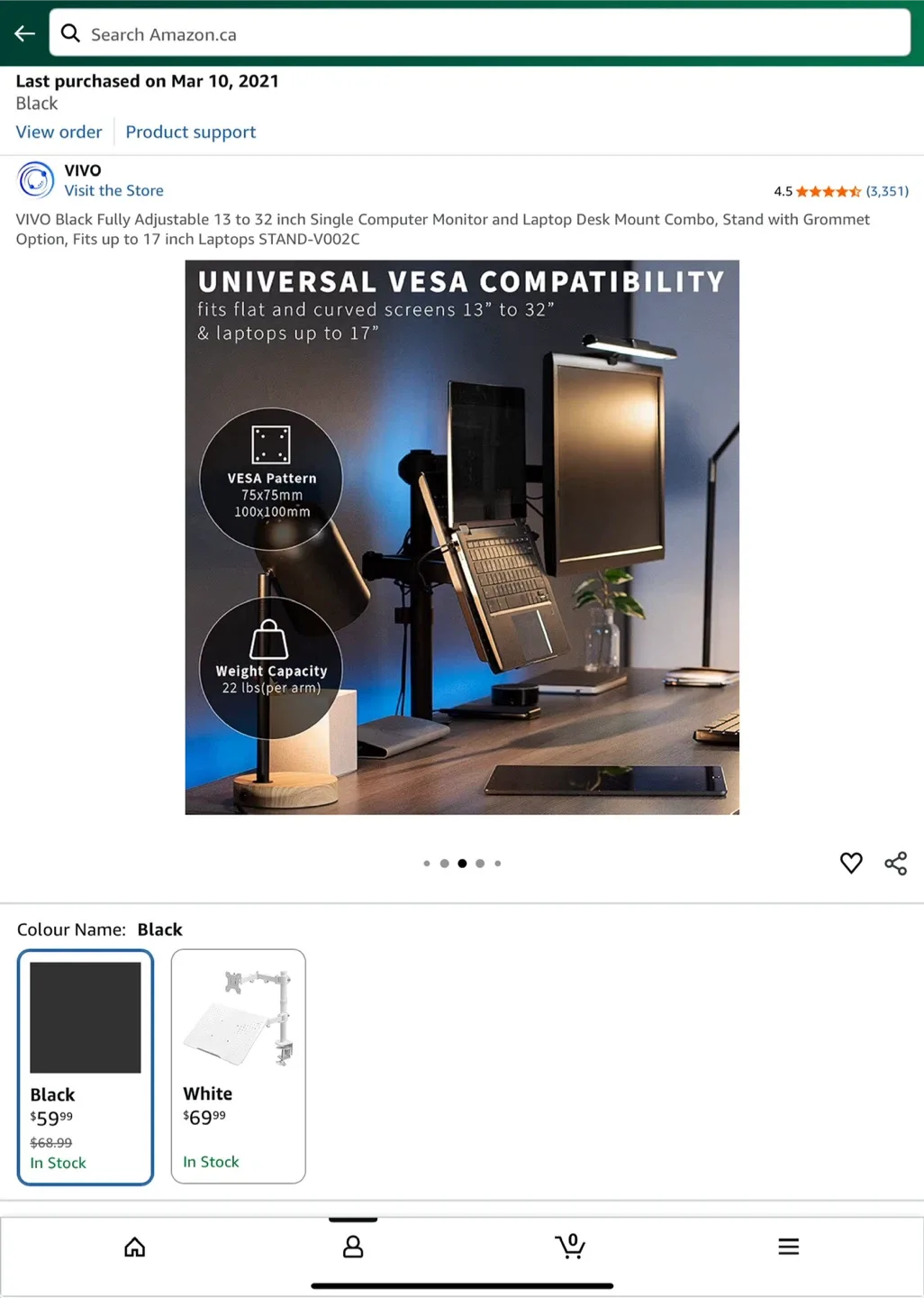 VIVO Black Monitor and Laptop Desk Mount image indicator(4)