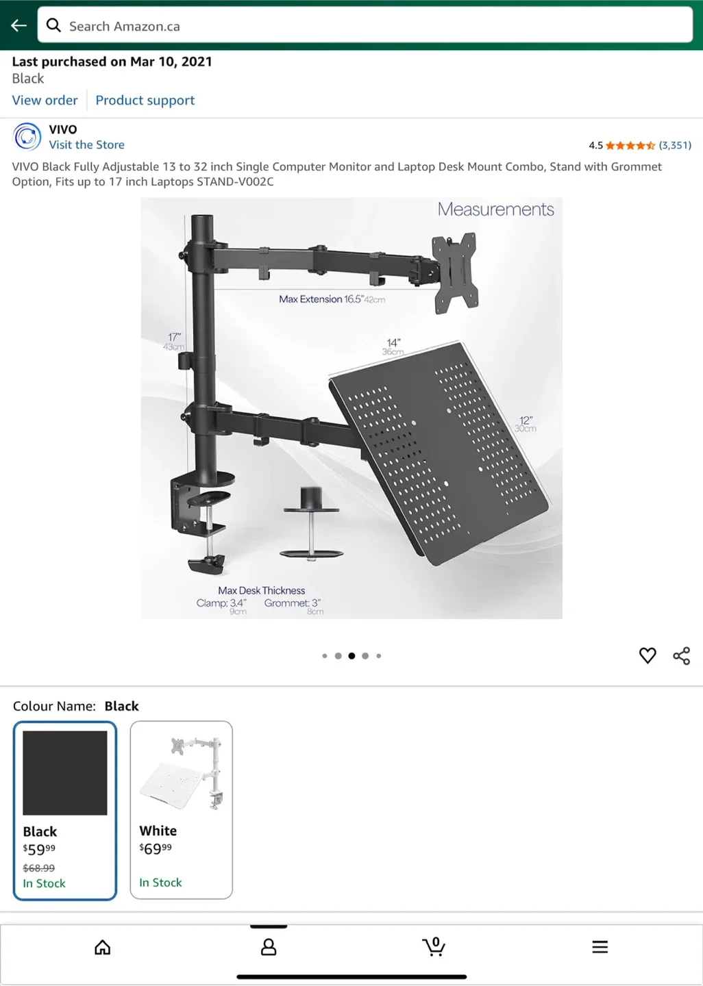 VIVO Black Monitor and Laptop Desk Mount image indicator(3)