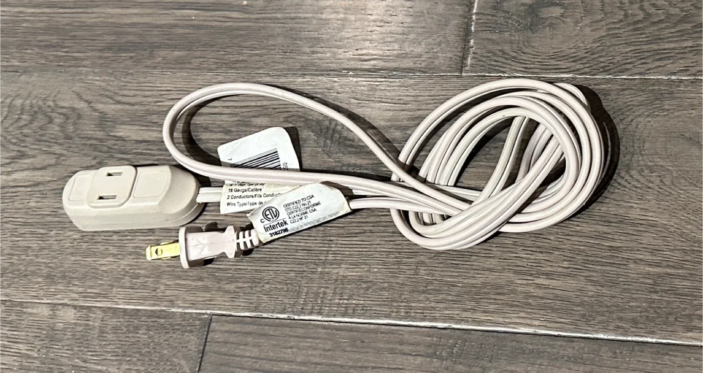 16 Gauge White Extension Cord - 2 Prong - $5