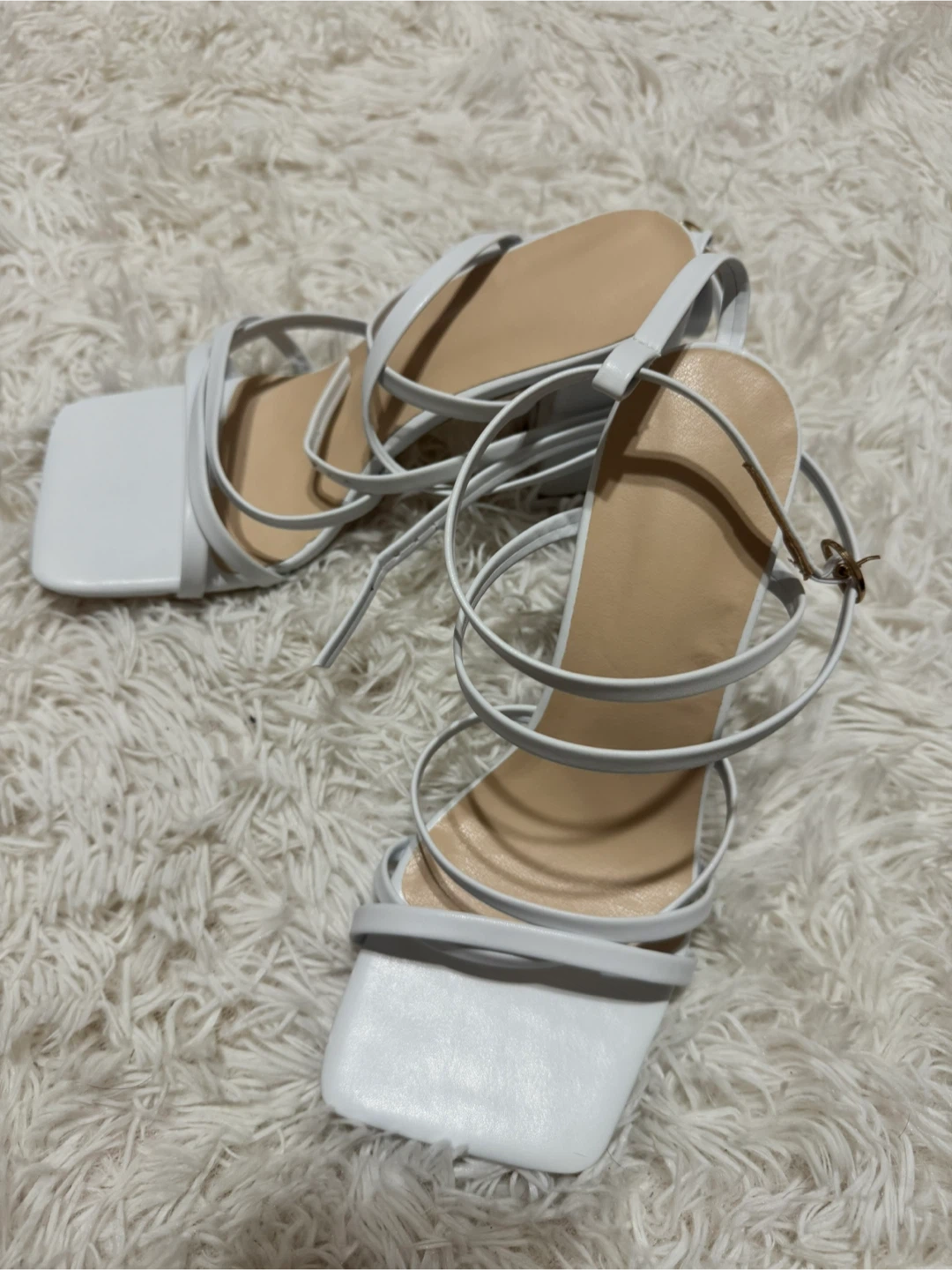 White Strappy Heels - photo 2