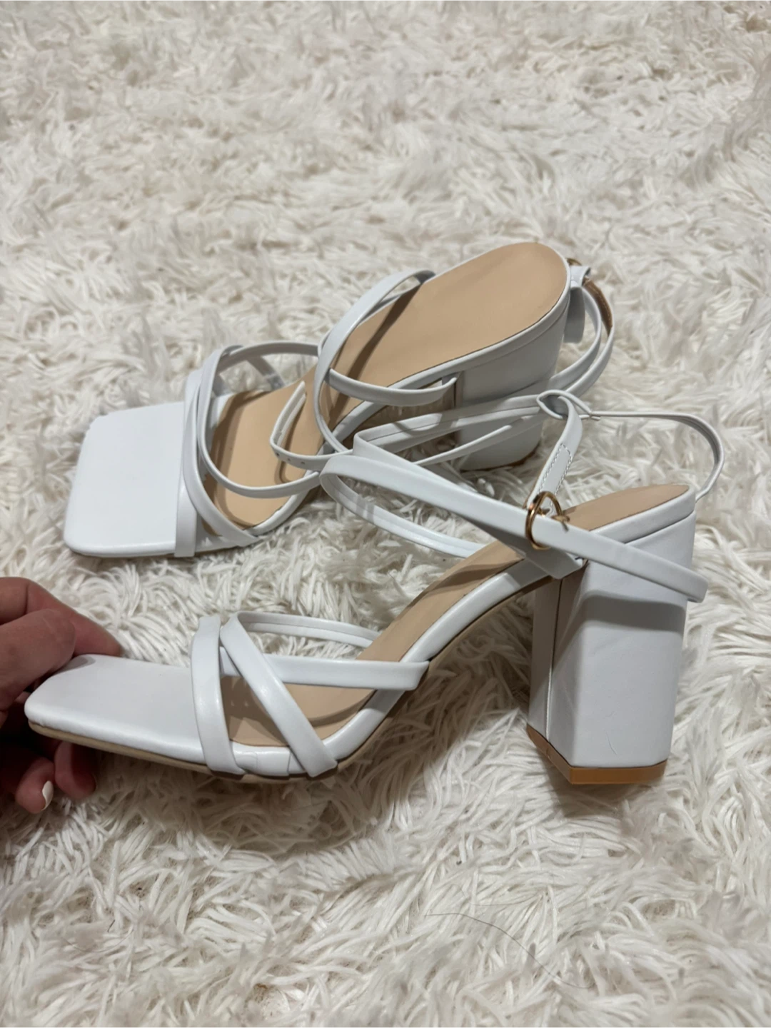 White Strappy Heels - photo 3