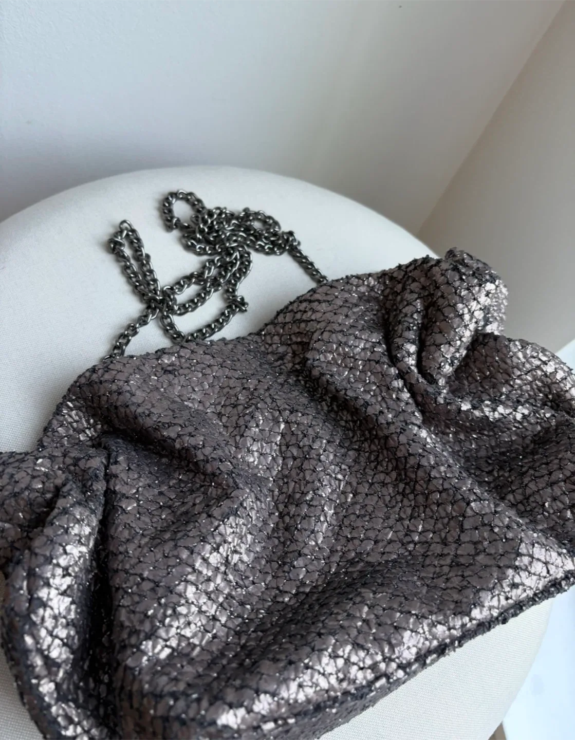 Anthropologie Bronze Clutch with Shoulder Strap image indicator(2)