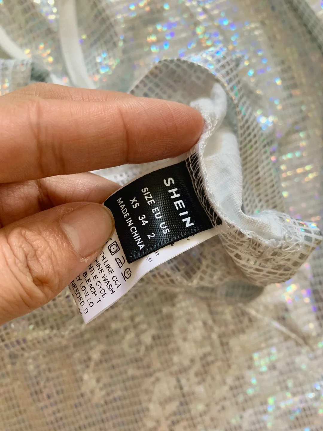 Shein Silver Sequin Halter Top & Skirt Set - XS image indicator(4)