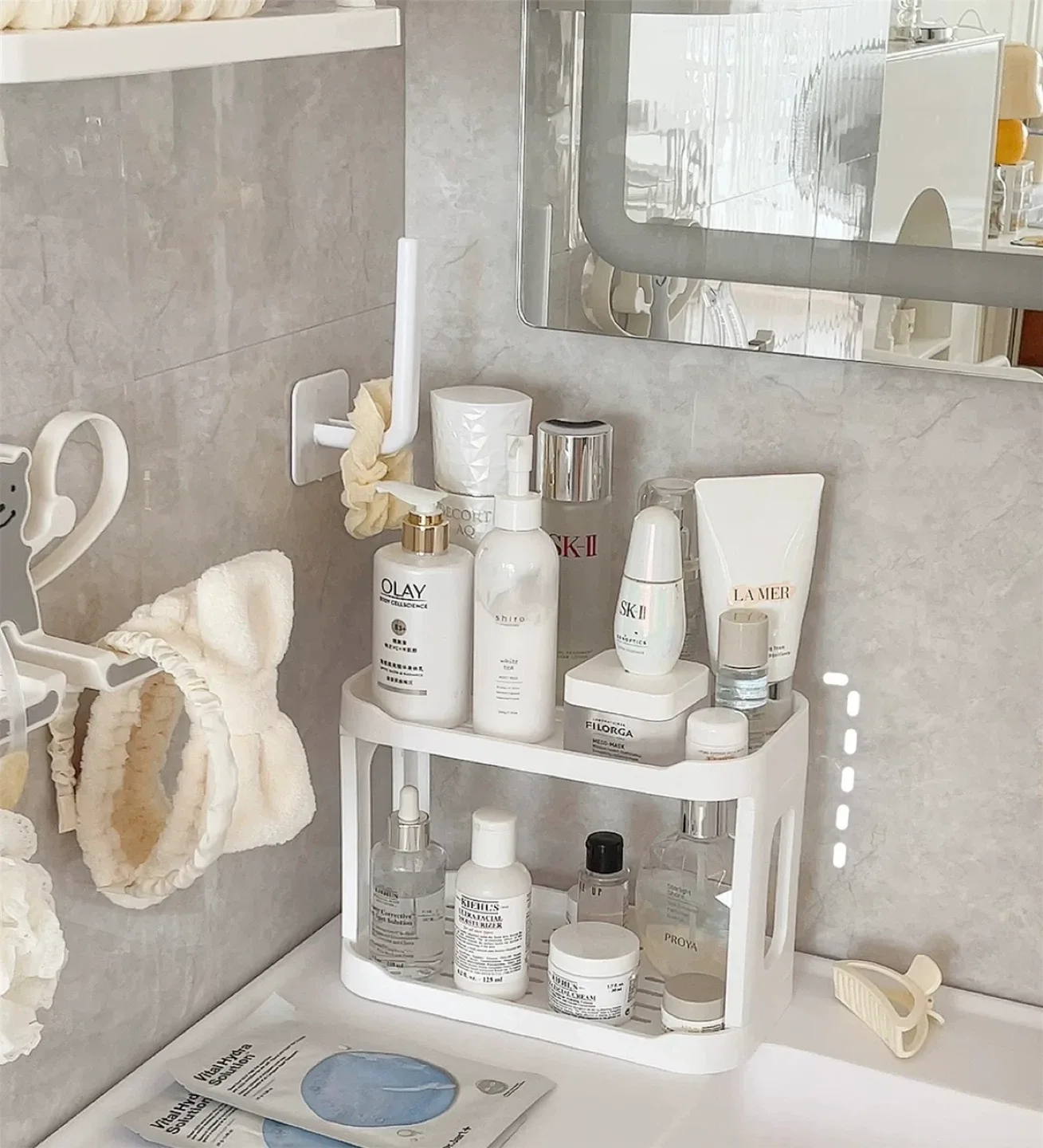 White 2-Tier Storage Rack