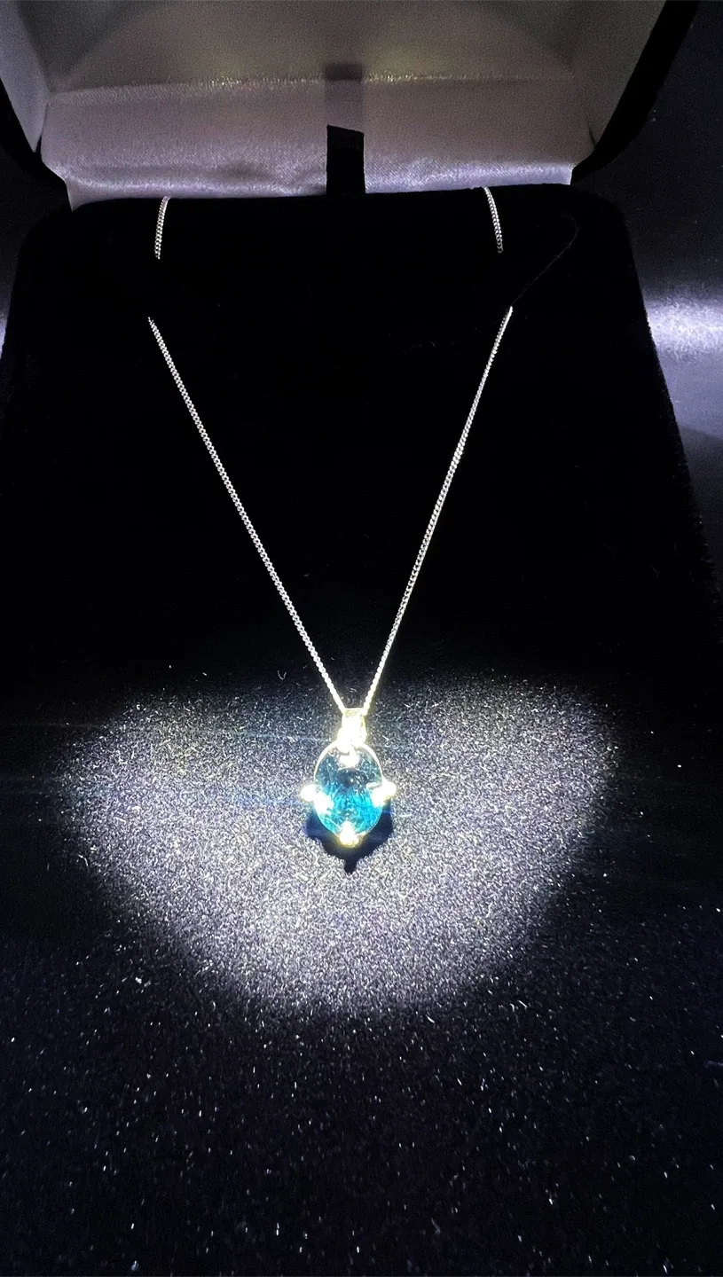 London Blue  Topaz Pendant Necklace