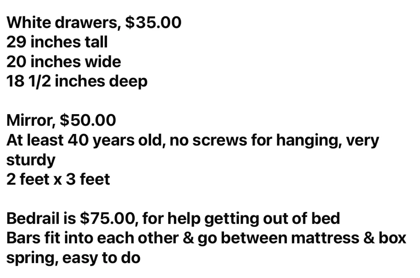 Safety Rail, Drawers, Mirror & Tables image indicator(5)