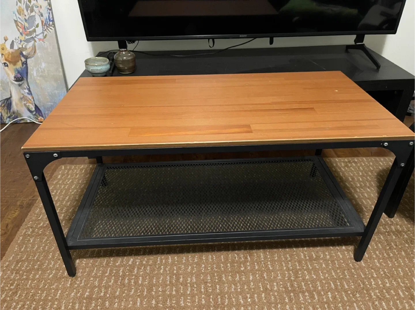 Wood and Metal Coffee Table