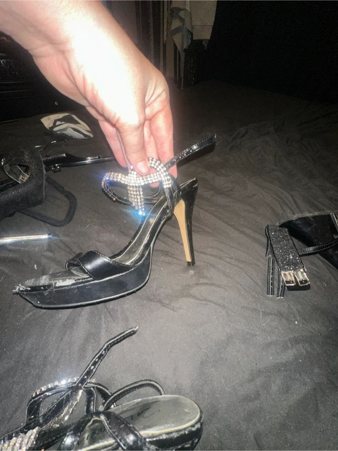 Black  sparkly Heels